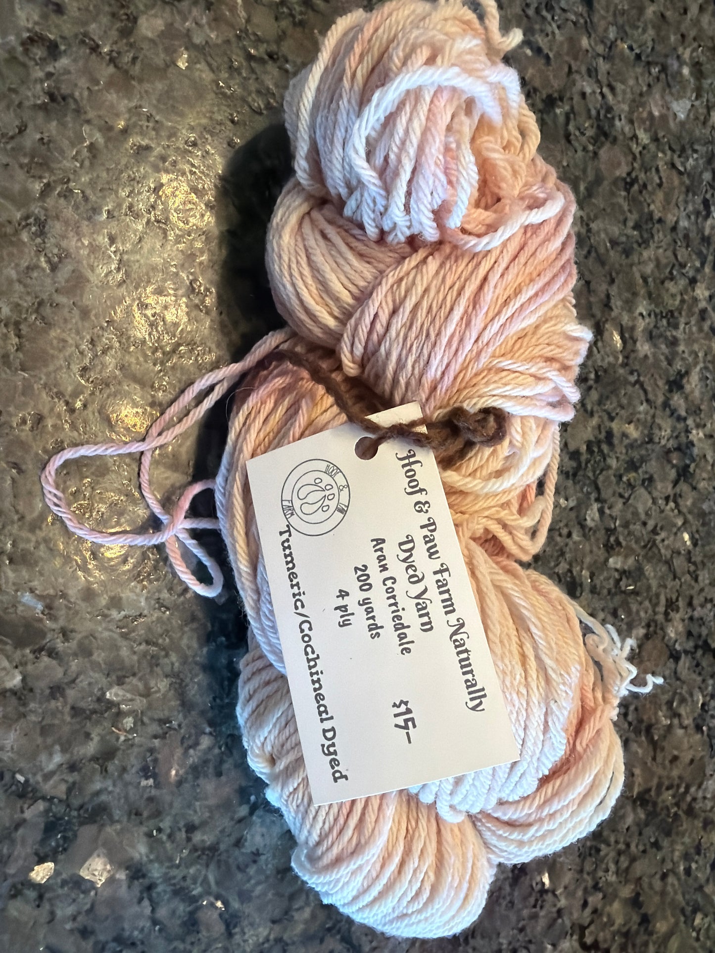 Aran Corriedale Naturally Dyed Yarn (Tumeric/Cochineal)