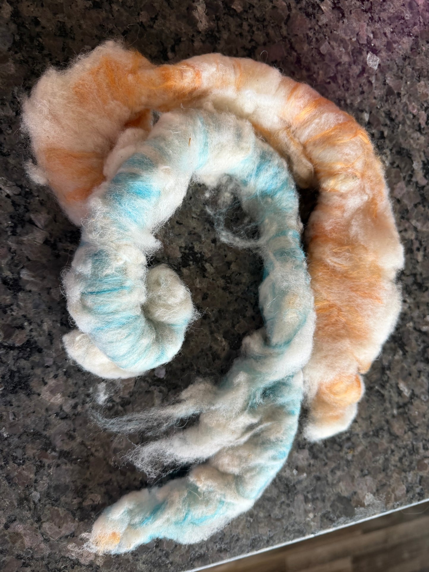 Targhee X (Fluffy) Silk Blend Roving