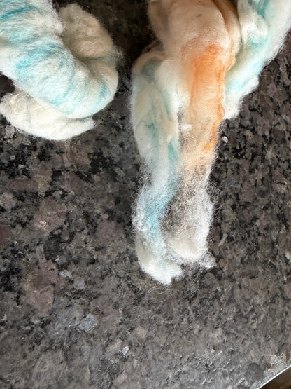 Targhee X (Fluffy) Silk Blend Roving
