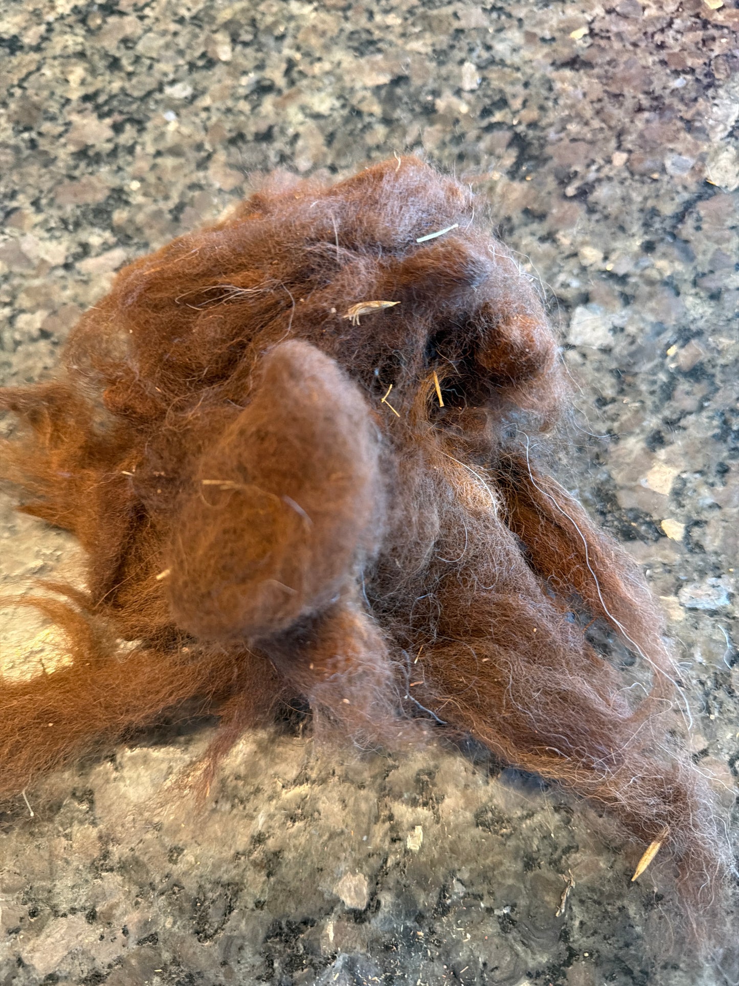 Raw Red/Brown Alpaca Fiber