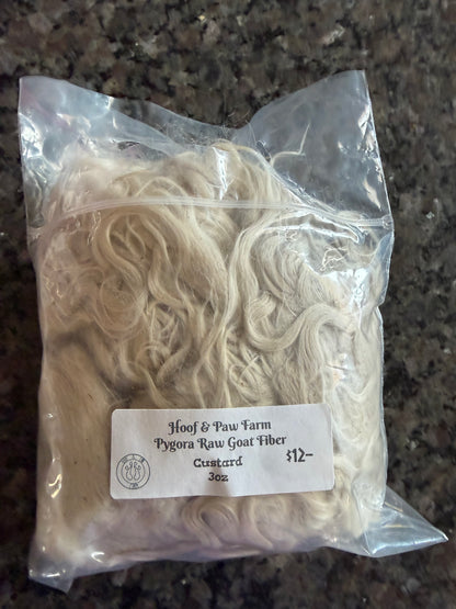 Raw Pygora Goat Fiber (Custard)