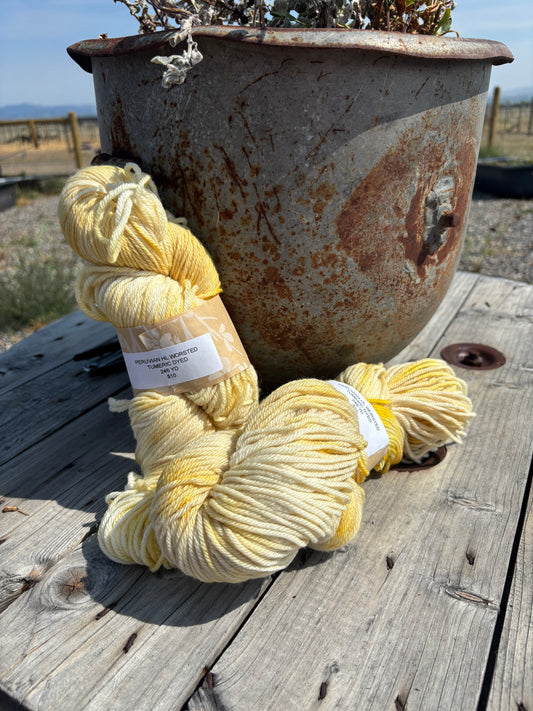 Natural Dyed Yarn Tumeric Dyed Peruvian Highland Worsted 246 yds