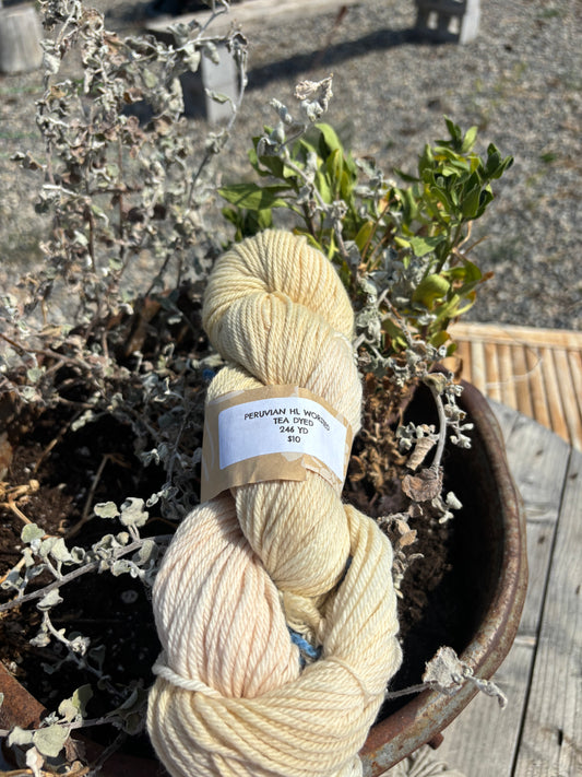 Natural Dyed Yarn Tea Dyed Peruvian Highland Worsted 246yds